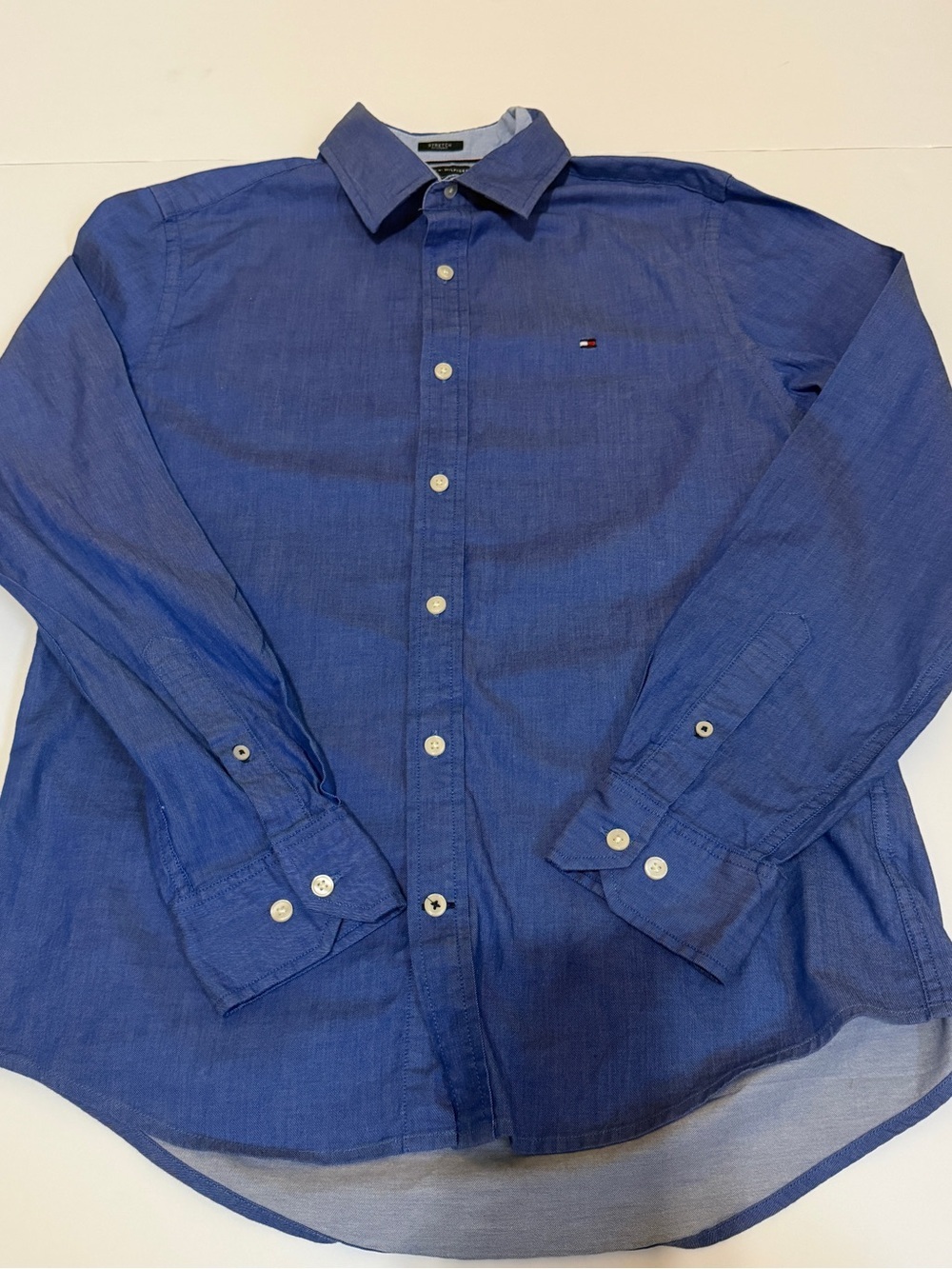 Tommy Hilfiger Men's Royal Blue Button-Down Dress Shirt